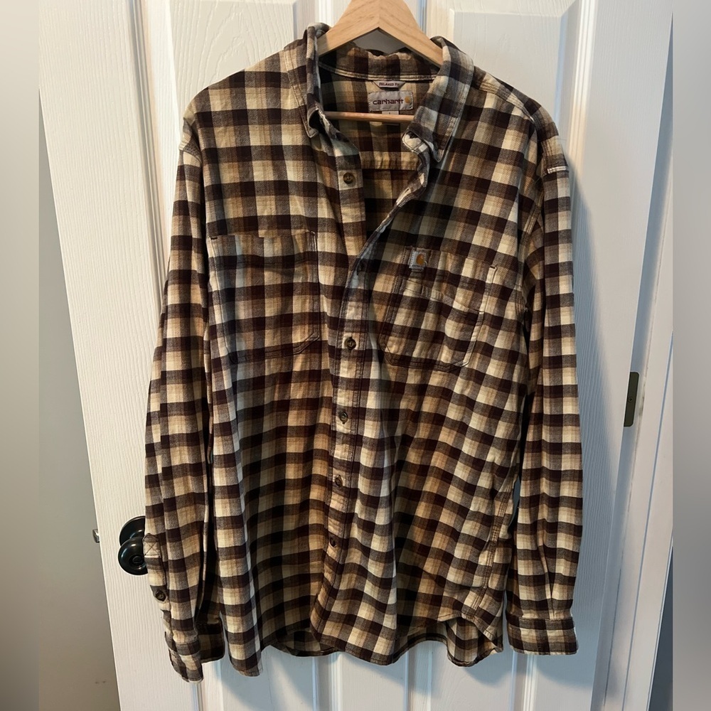 Carhartt Plaid Button-Up Shirt Size Large